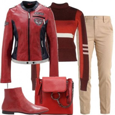 Outfit Biker rosso
