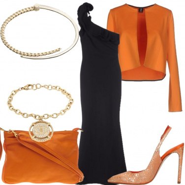 Outfit Arancione e nero