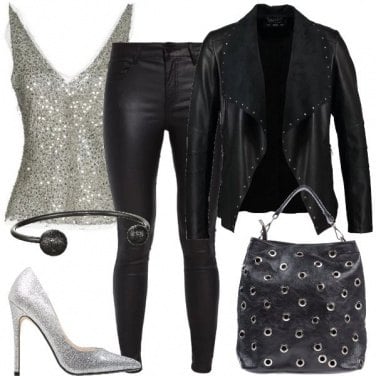 Outfit Rock con dettagli silver