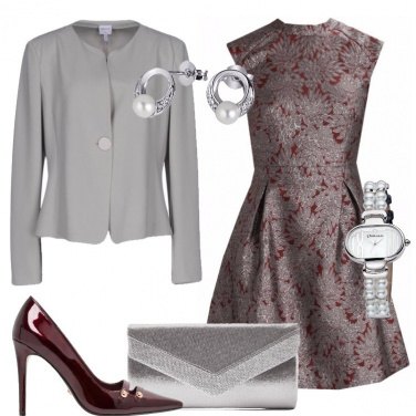 Outfit Argento e bordeaux