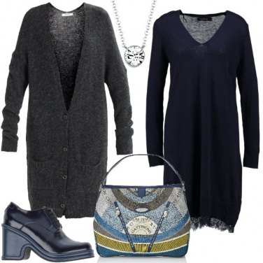 Outfit Blu e grigio