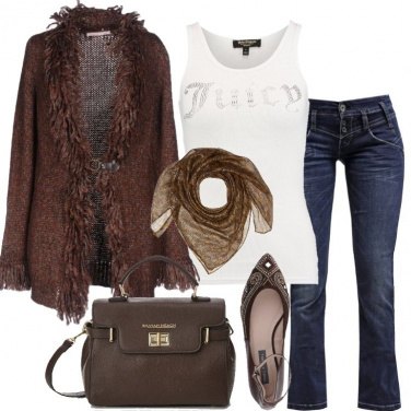 Outfit Il cardigan marrone