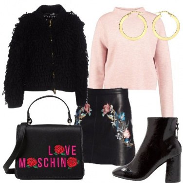 Outfit Rosa e nero