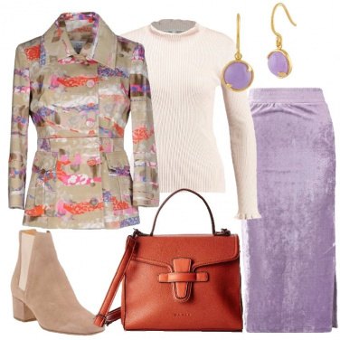 Outfit La gonna in velvet lavanda