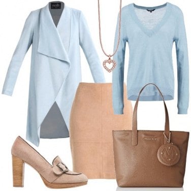 Outfit Sabbia e celeste