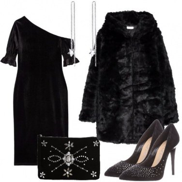 Outfit Nero e cristalli