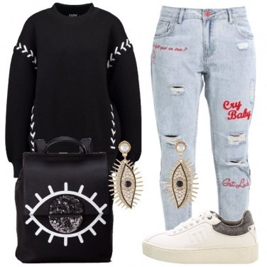 Outfit La felpa nera