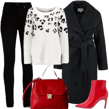 Outfit Rosso e animalier