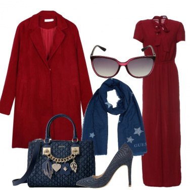 Outfit Rosso e denim