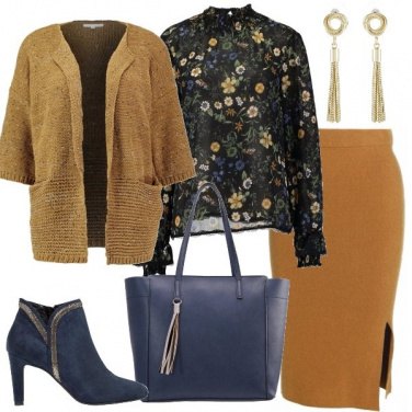 Outfit Ocra e blu
