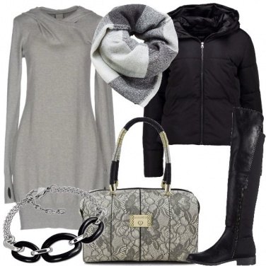 Outfit Nero e grigio