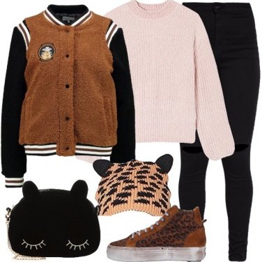 Outfit Il bomber peluche
