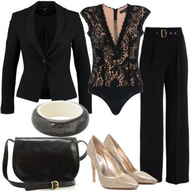 Outfit Nero e oro