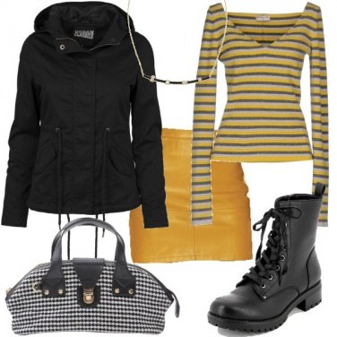 Outfit Righe e pied de poule
