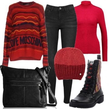 Outfit Anfibi con inserti jaquard