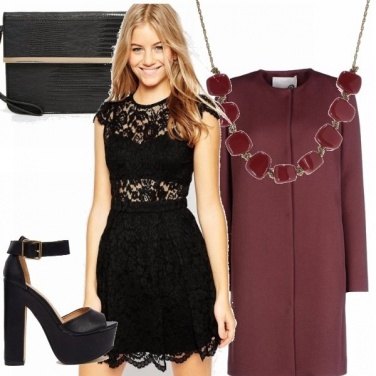 Outfit San valentino in nero & burgundy