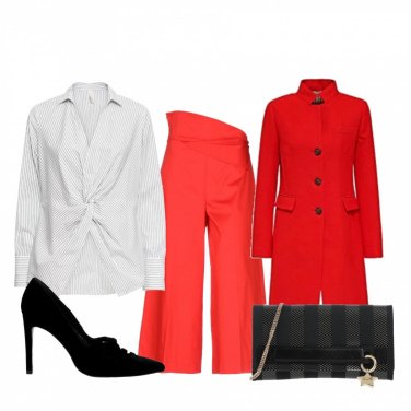 outfit nero e rosso elegante