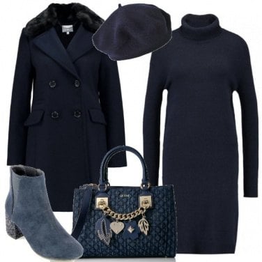Outfit Doppiopetto e basco
