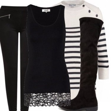 Outfit Navy Leggings