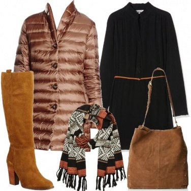 Outfit Il piumino color nocciola