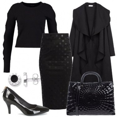 Outfit La gonna pencil con i pois