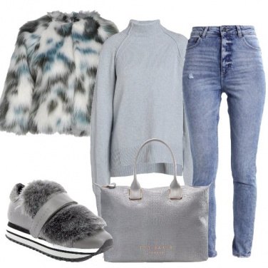 Outfit Ecopelliccia multicolore