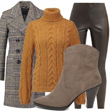 Outfit Leggings e principe di galles
