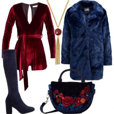 Outfit Tuta corta in velluto