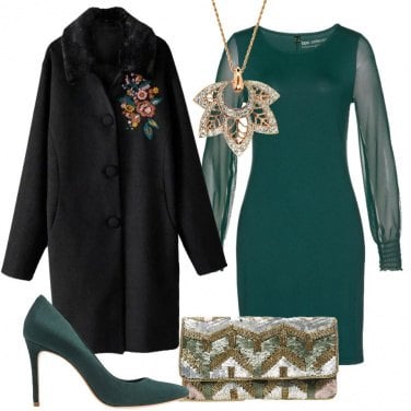 Outfit Chic in verde e nero