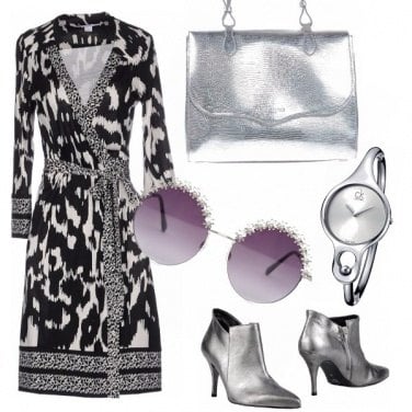 Outfit Glamour in wrap dress