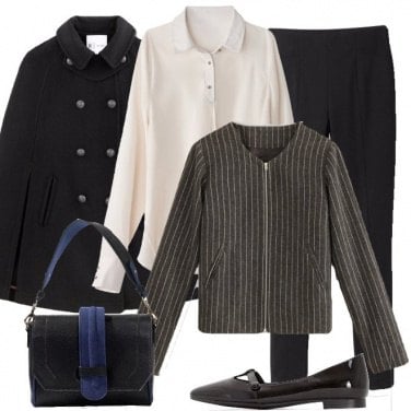 Outfit Il blazer corto sulla camicia lunga