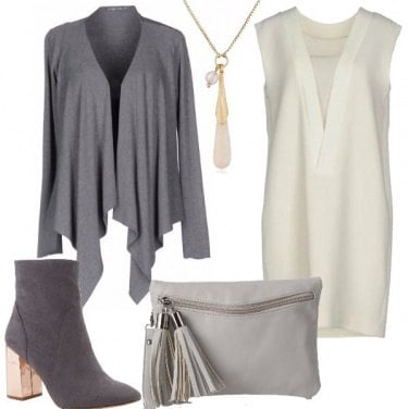 Outfit In grigio più bianco