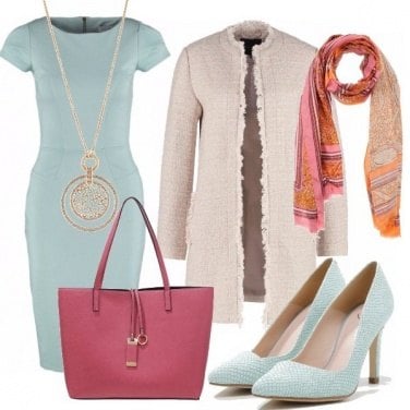 Outfit Light mint & strawberry bon ton