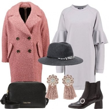 Outfit Grigio rosa e nero