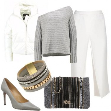 Outfit Piumino e tacchi