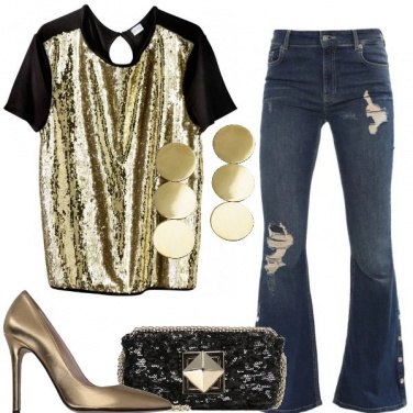 Outfit Jeans e paillettes