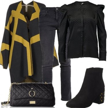 Outfit Il cardigan color piombo