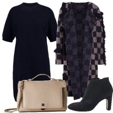 Outfit Maxi cardigan a quadri