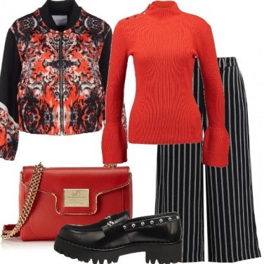 Outfit Il bomber a fantasia etnica