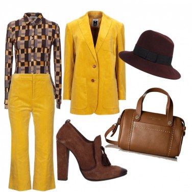 Pantalones mujer amarillo mostaza cintura media con cremallera terciopelo M  Missoni | Bantoa