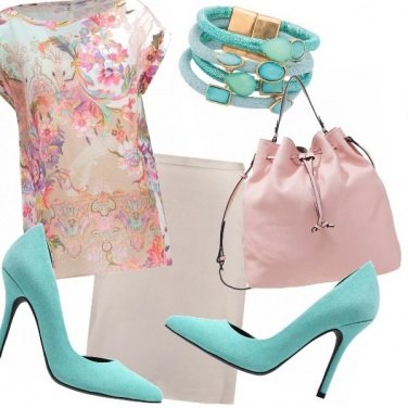 Outfit Lady in pastels..
