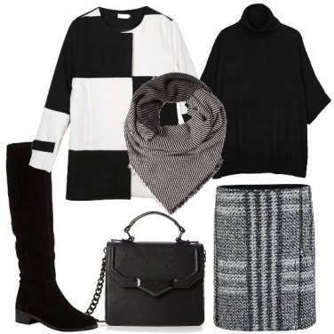 Outfit Geometrie in bianco e nero