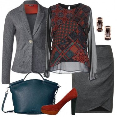 Outfit La blusa in fantasia cachemire