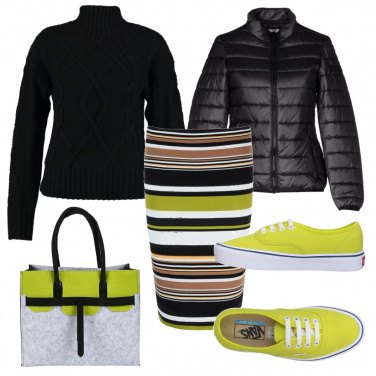 Outfit La gonna a righe