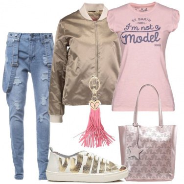 Outfit Il jeans con bretelle