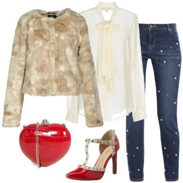 Outfit I jeans con le perle a San Valentino