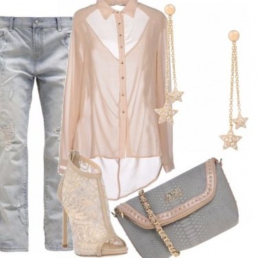 Outfit Baggy jeans e rosa cipria