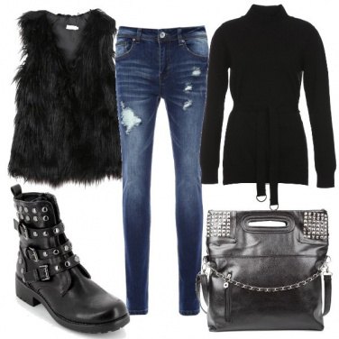 Outfit Lo smanicato in ecopelliccia