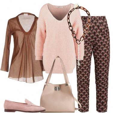 Outfit Rosa e marrone