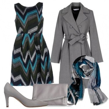 Outfit Grigio e turchese